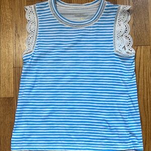 Lilly Pulitzer Blue and White Striped Tank Top